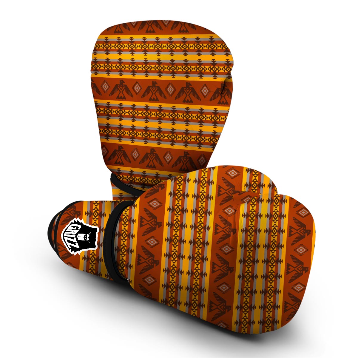 Aztec Eagle Pattern Print Boxing Gloves-grizzshop