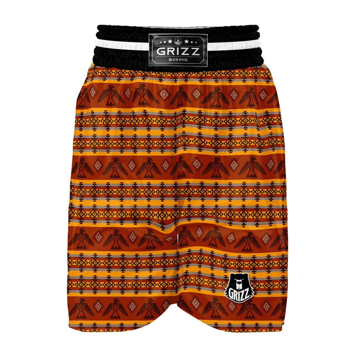 Aztec Eagle Pattern Print Boxing Shorts-grizzshop