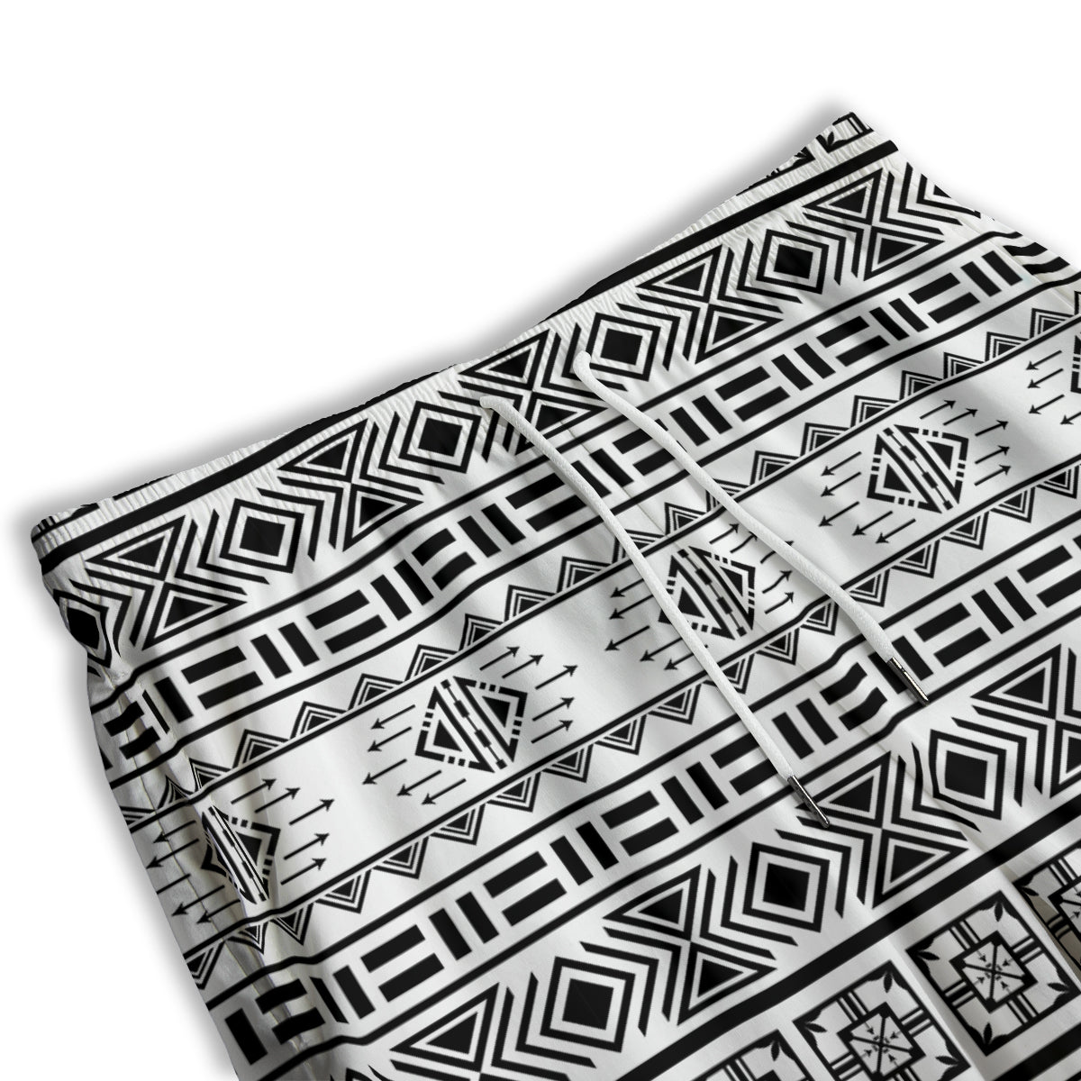 Aztec Grey And White Print Pattern Men's Athletic Shorts