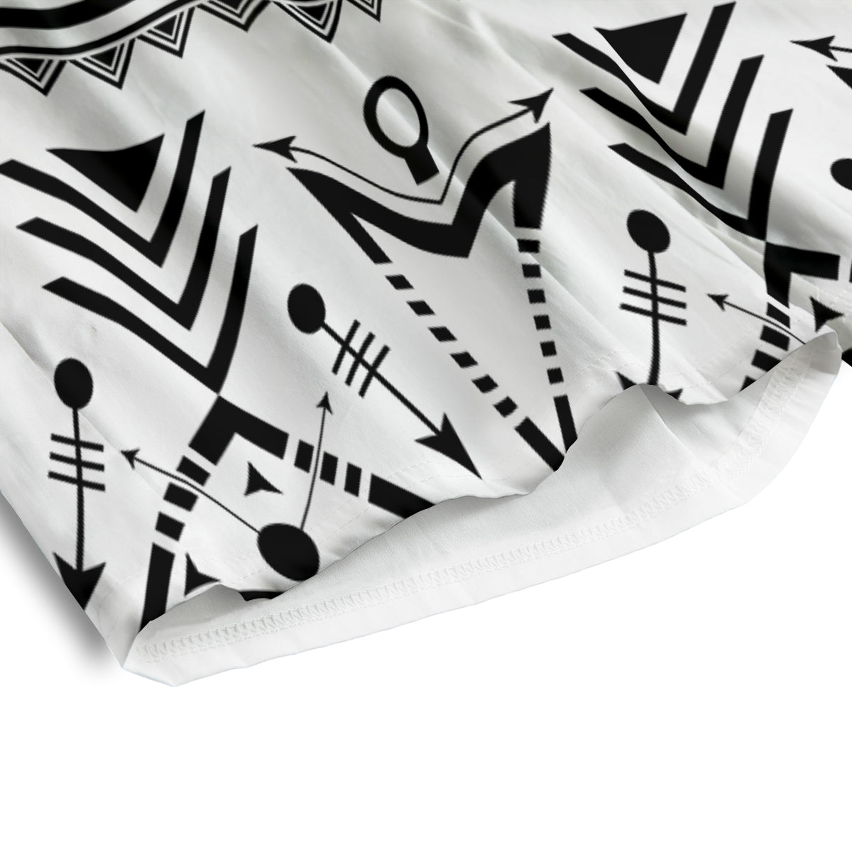 Aztec Grey And White Print Pattern Men's Athletic Shorts