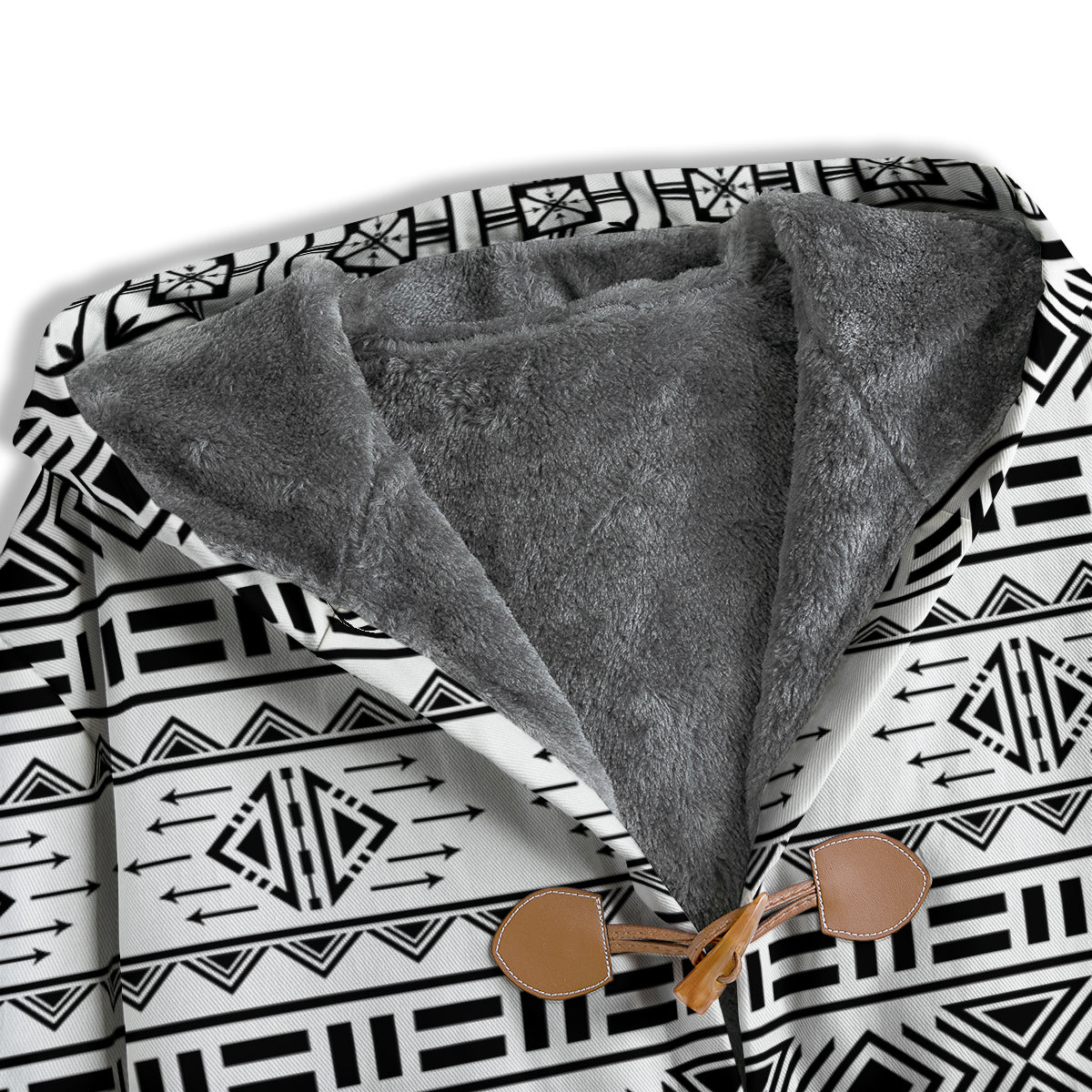 Aztec Grey And White Print Pattern Men's Windbreaker Jacket-grizzshop