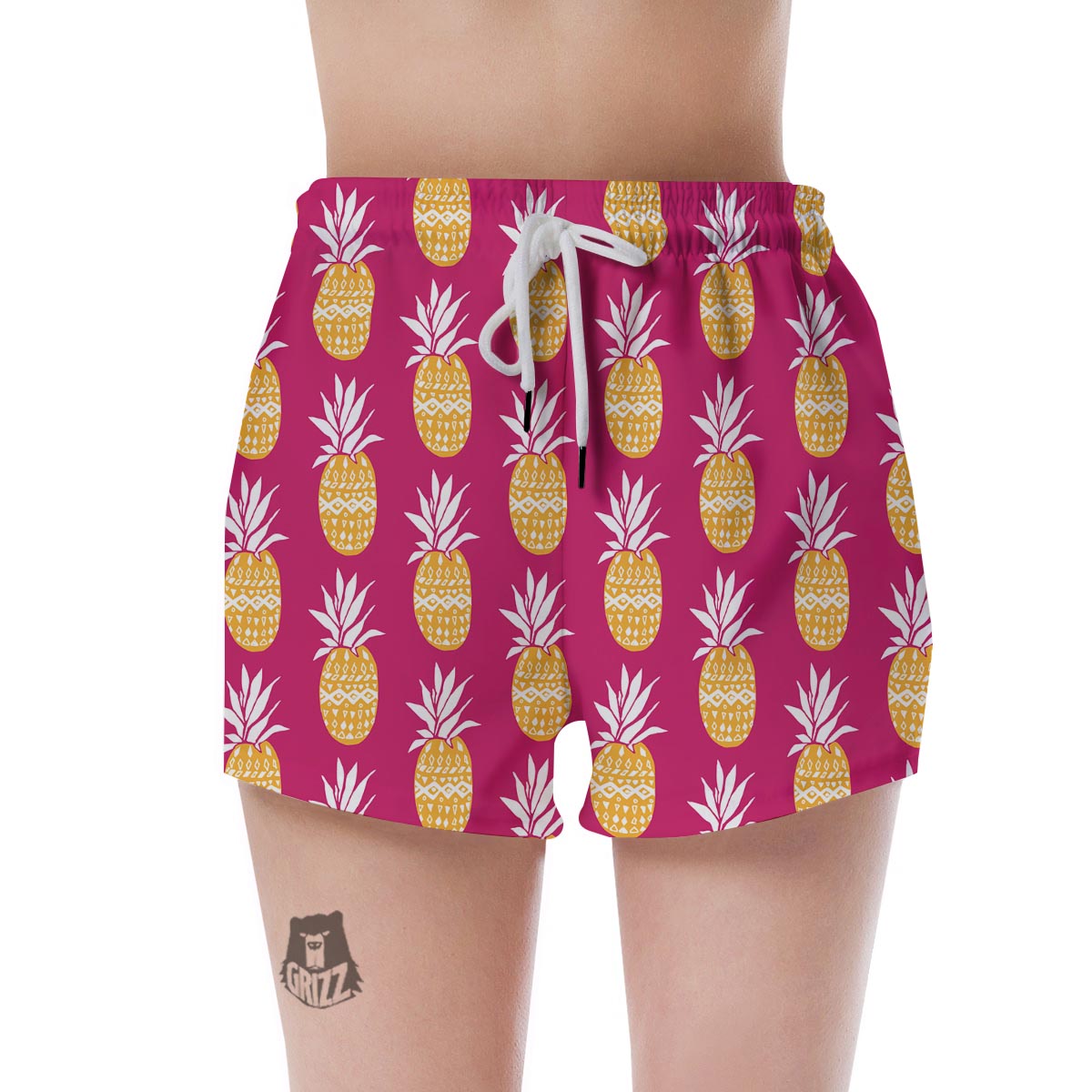 Aztec Hawaiian Pineapple Print Women's Shorts-grizzshop