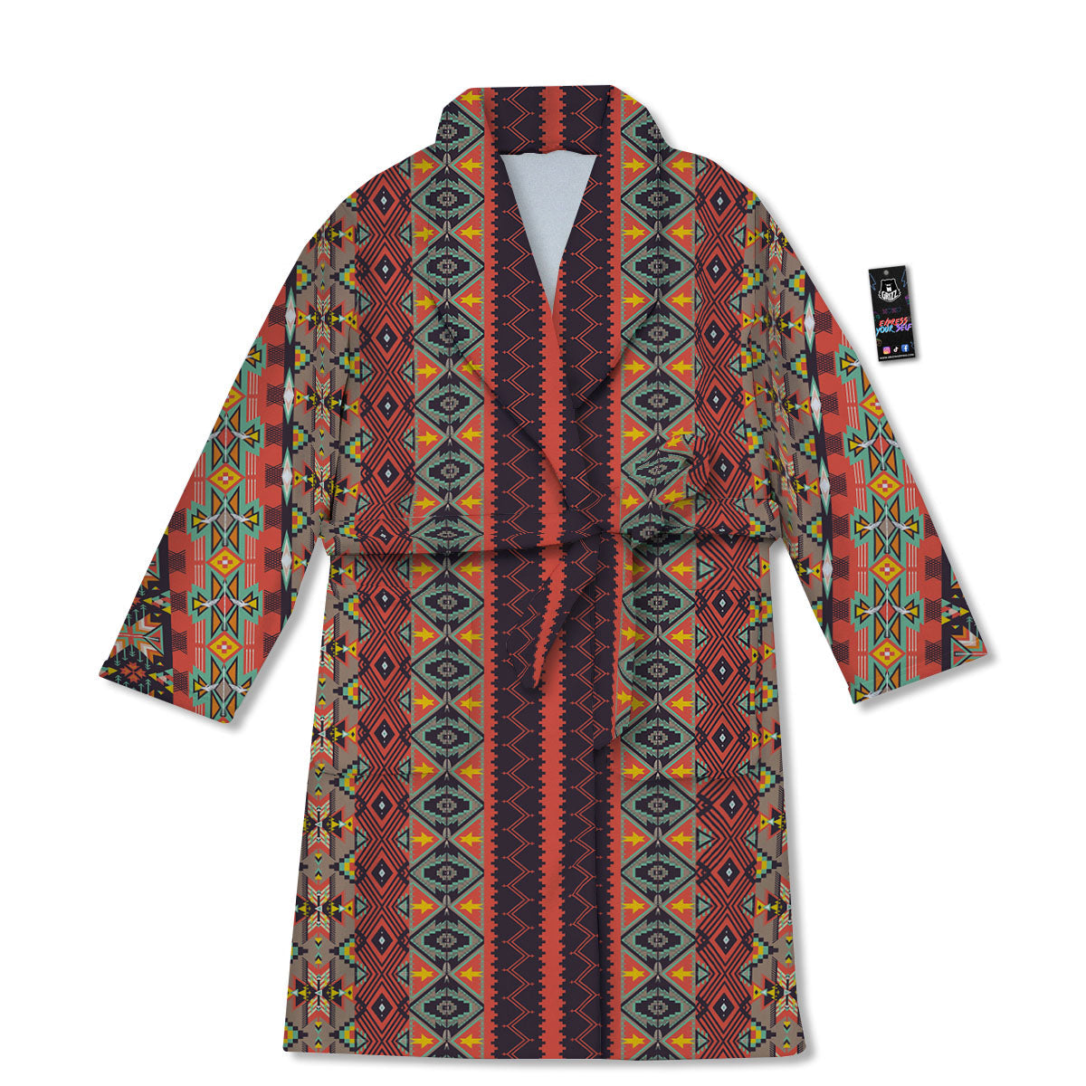 Aztec Native Tribal Print Pattern Bathrobe-grizzshop