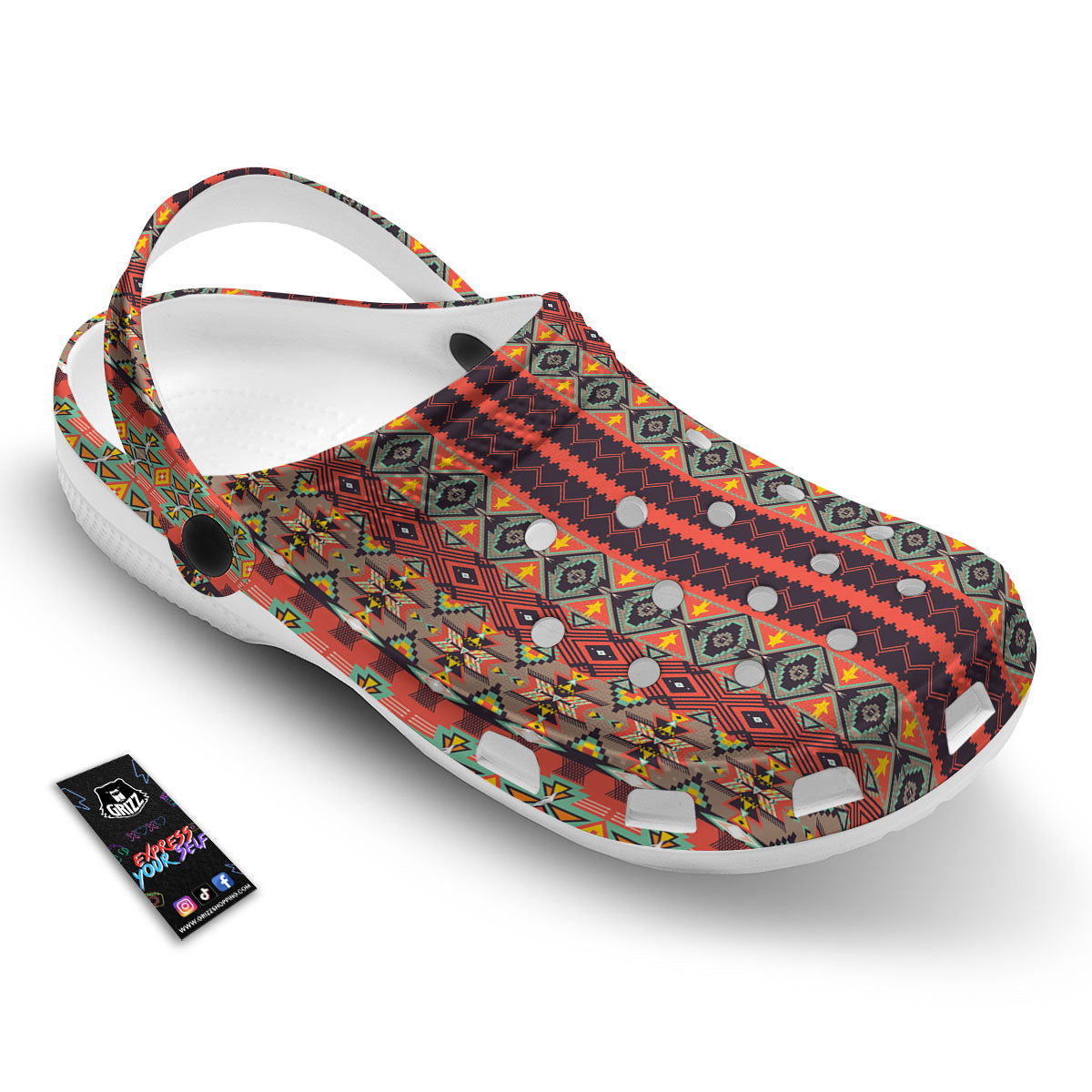 Aztec Native Tribal Print Pattern Clog-grizzshop