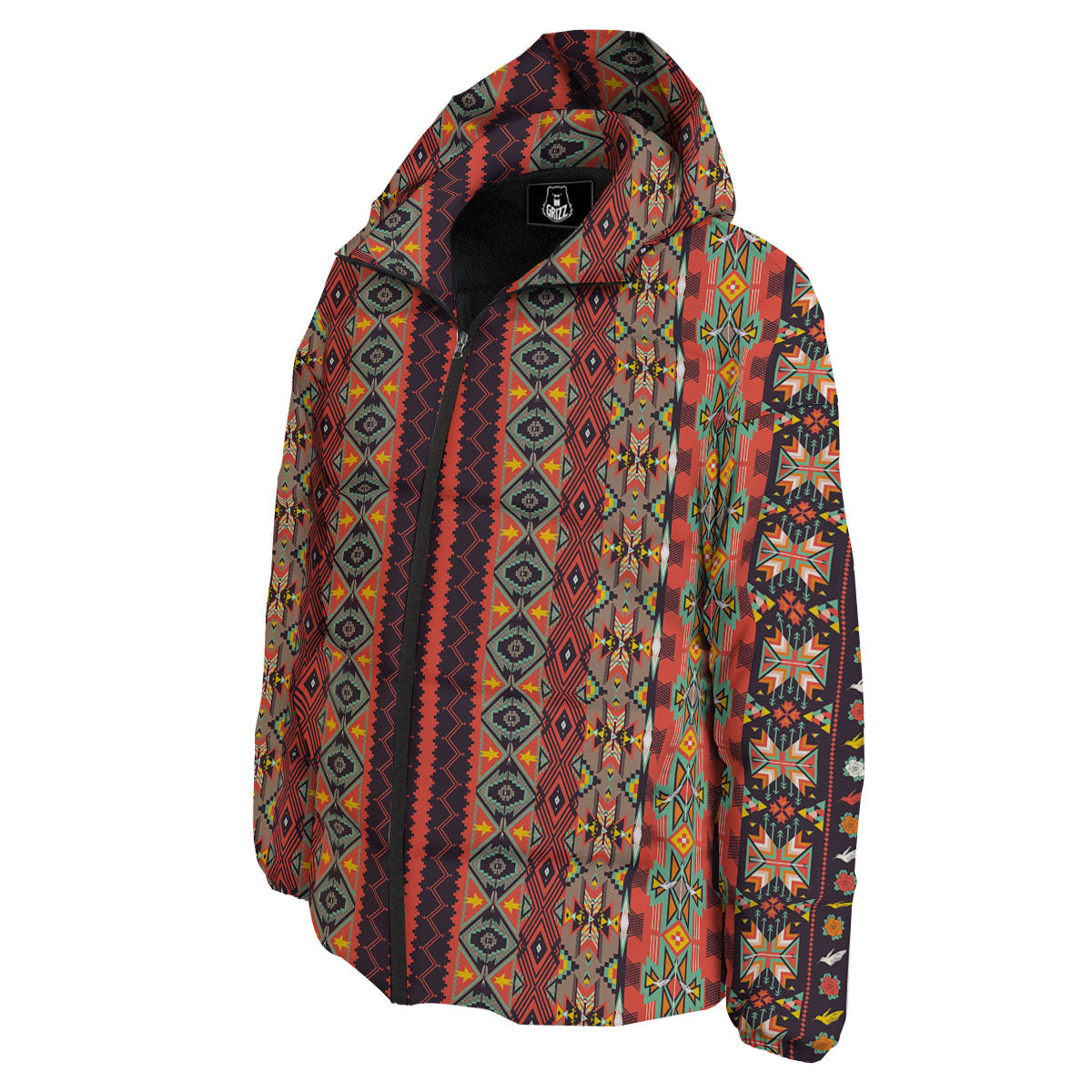 Aztec Native Tribal Print Pattern Down Jacket-grizzshop