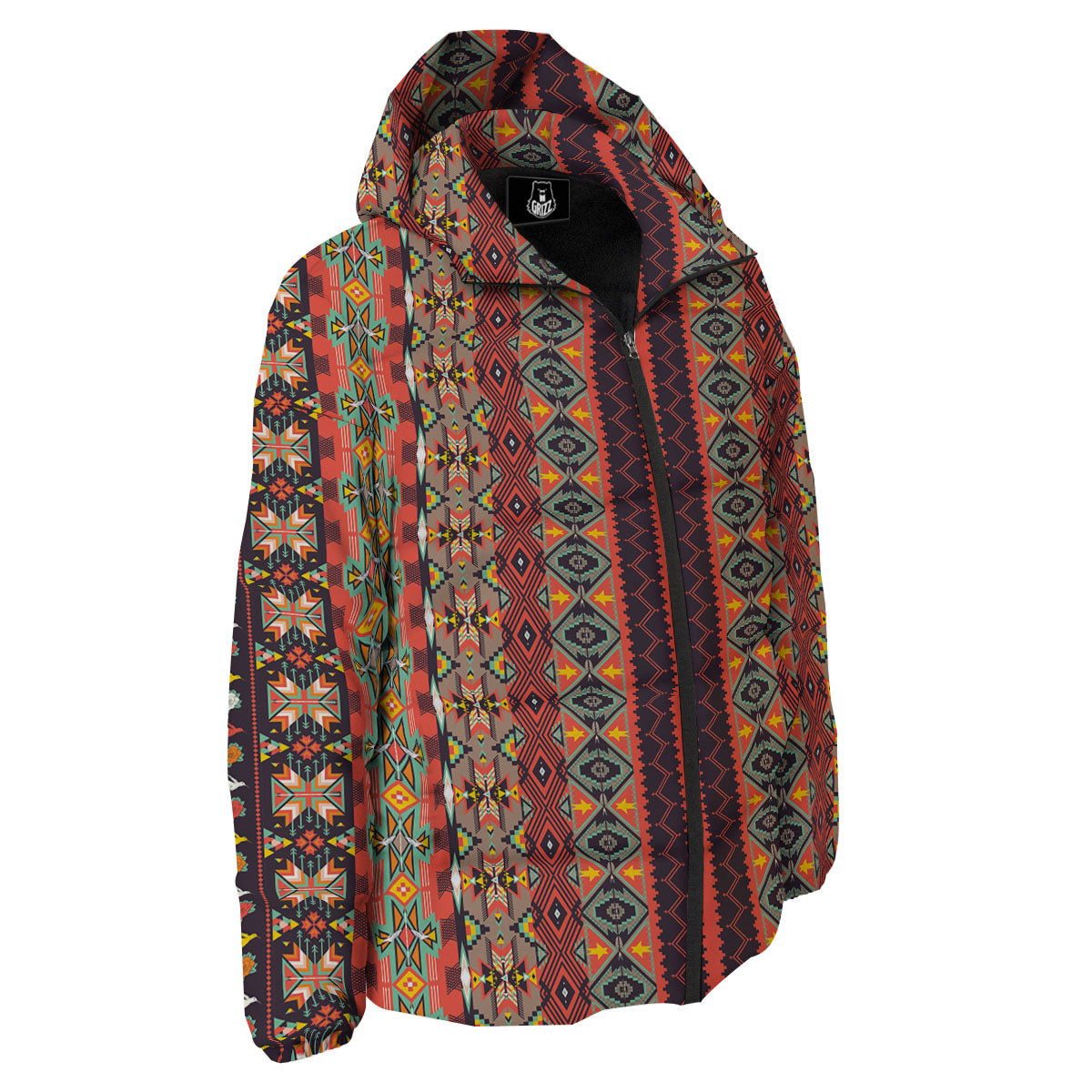 Aztec Native Tribal Print Pattern Down Jacket-grizzshop