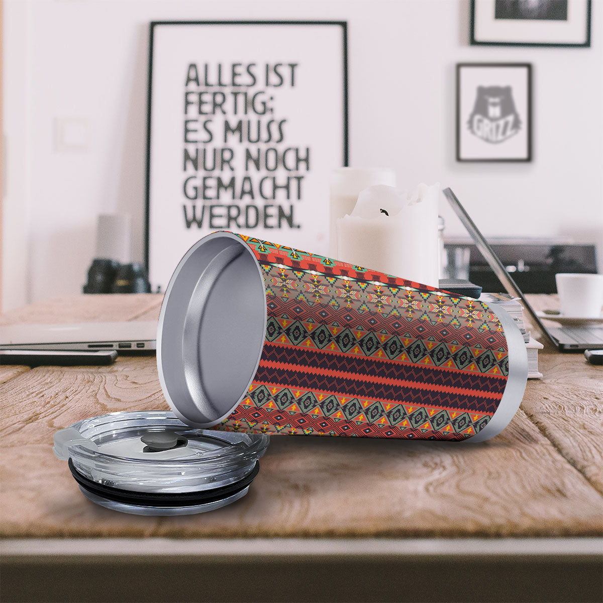 Aztec Native Tribal Print Pattern Tumbler-grizzshop
