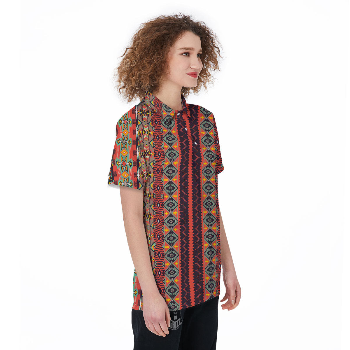 Aztec Native Tribal Print Pattern Women's Golf Shirts-grizzshop