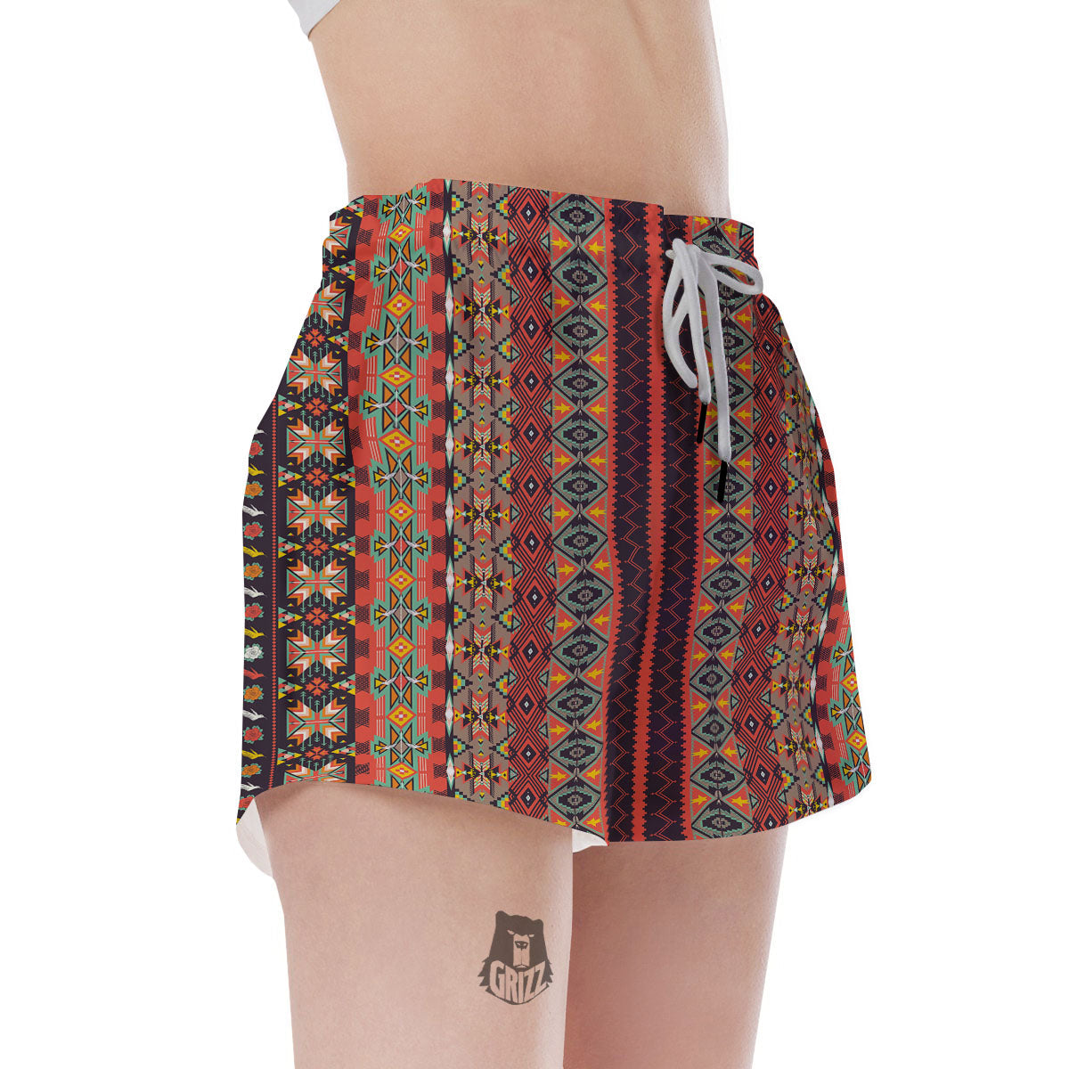 Aztec Native Tribal Print Pattern Women's Shorts-grizzshop