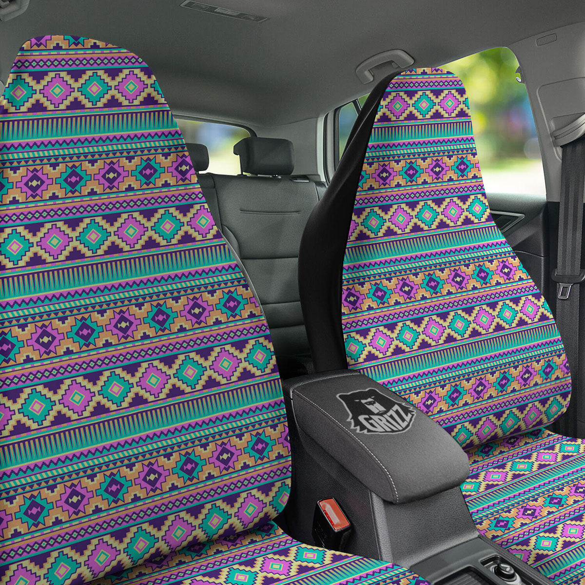Aztec Neon Native Print Pattern Car Seat Covers-grizzshop