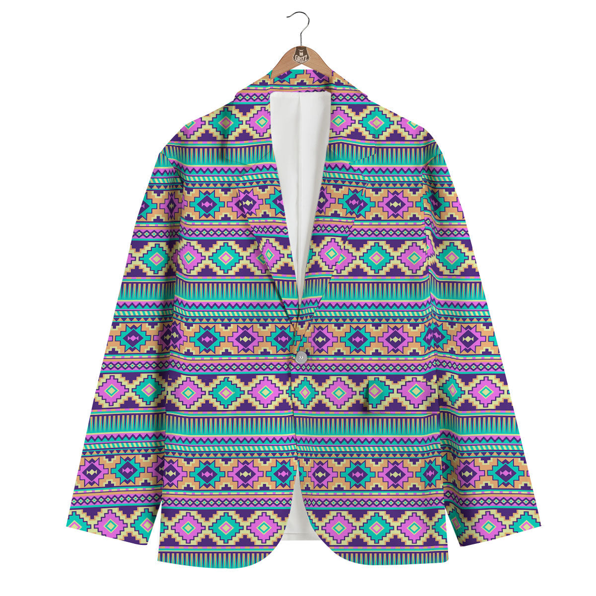 Aztec Neon Native Print Pattern Men's Blazer-grizzshop
