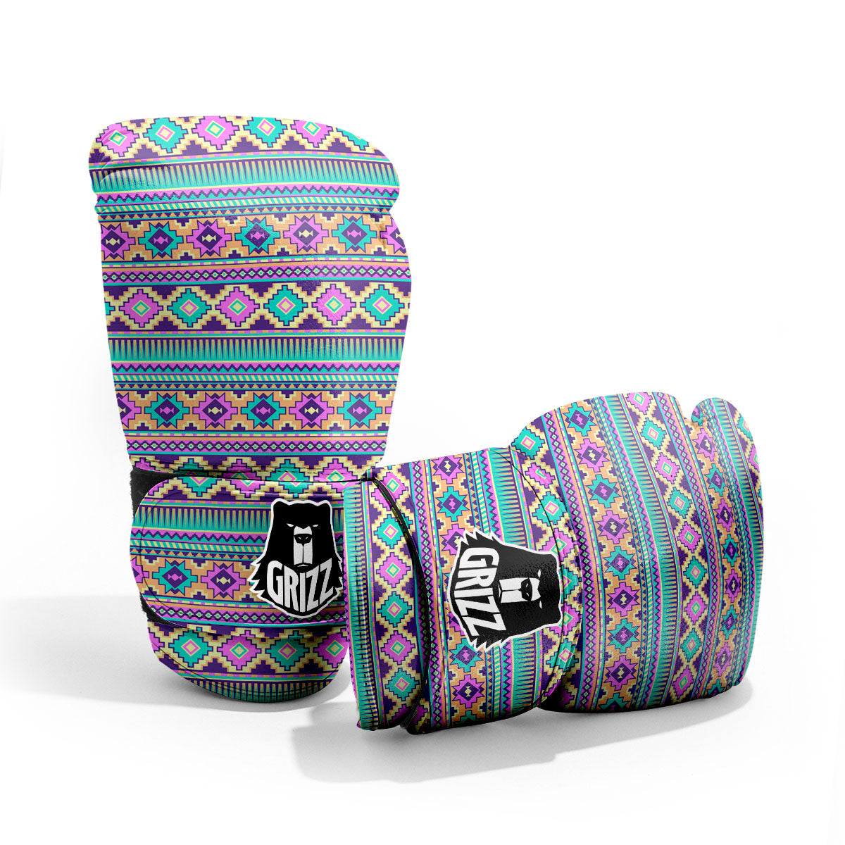 Aztec Neon Native Print Pattern Pro Boxing Glove