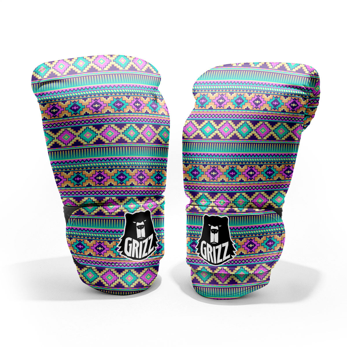 Aztec Neon Native Print Pattern Pro Boxing Glove