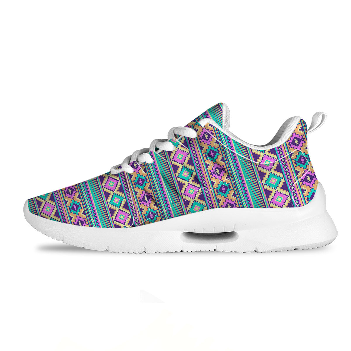 Aztec Neon Native Print Pattern Tennis Shoes-grizzshop