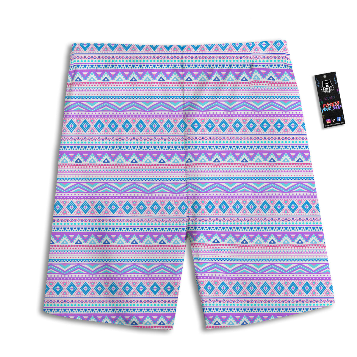 Aztec Pink And Pastel Print Pattern Men's Athletic Shorts