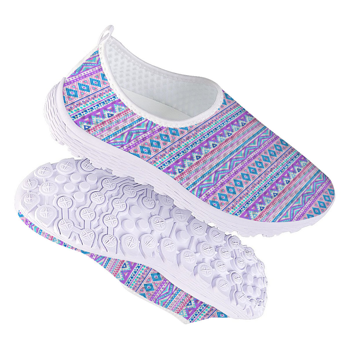 Aztec Pink And Pastel Print Pattern Nurse Shoes-grizzshop