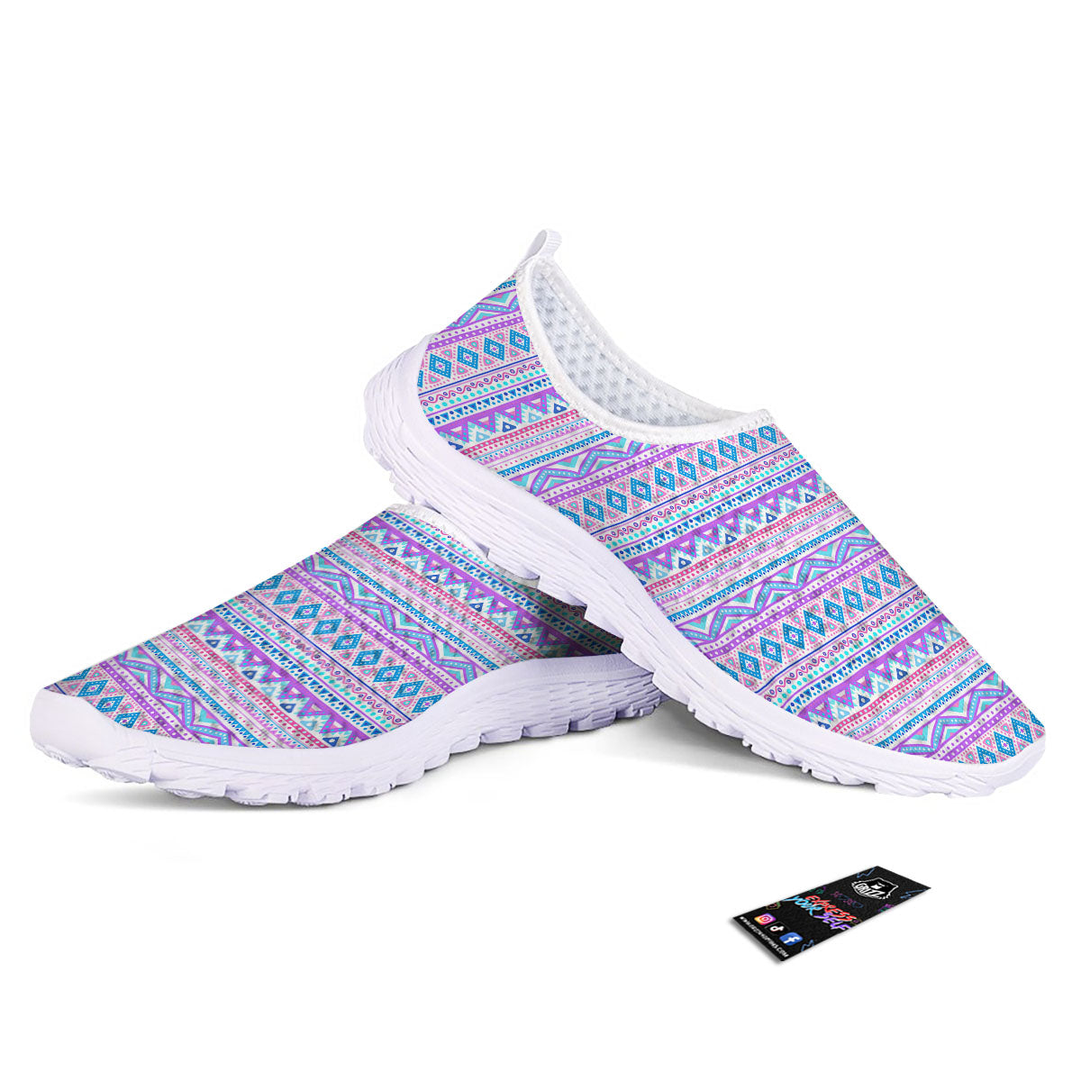 Aztec Pink And Pastel Print Pattern Nurse Shoes-grizzshop
