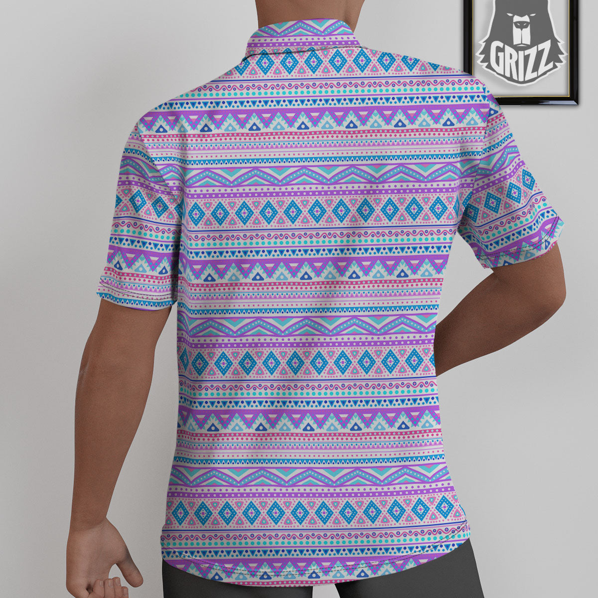 Aztec Pink And Pastel Print Pattern Untucked Shirts-grizzshop