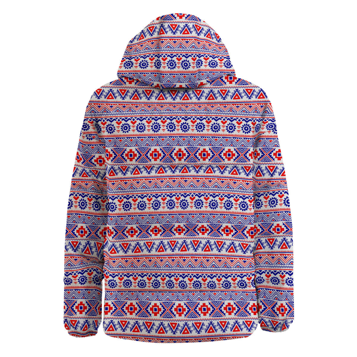 Aztec Red And Blue Print Pattern Down Jacket-grizzshop