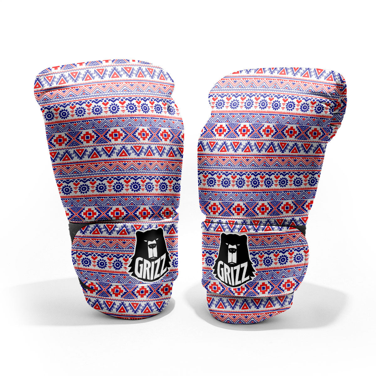 Aztec Red And Blue Print Pattern Pro Boxing Glove