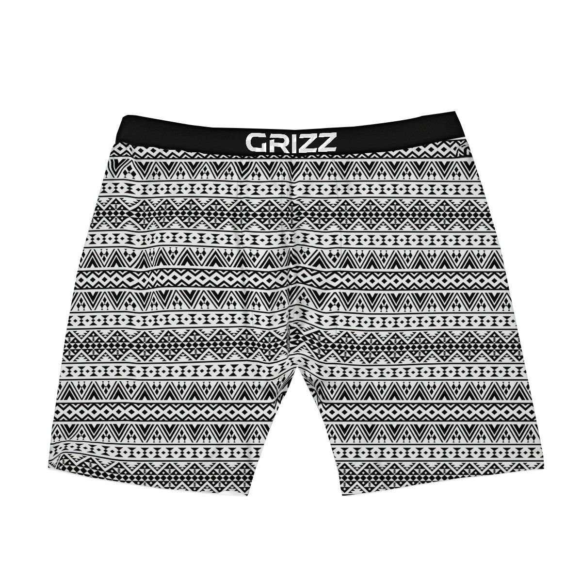 Aztec Texture White And Black Print Pattern Boxer Briefs-grizzshop