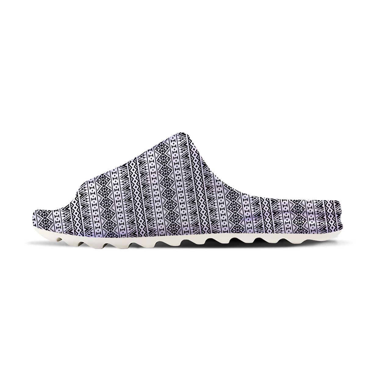 Aztec Texture White And Black Print Pattern Sandals-grizzshop