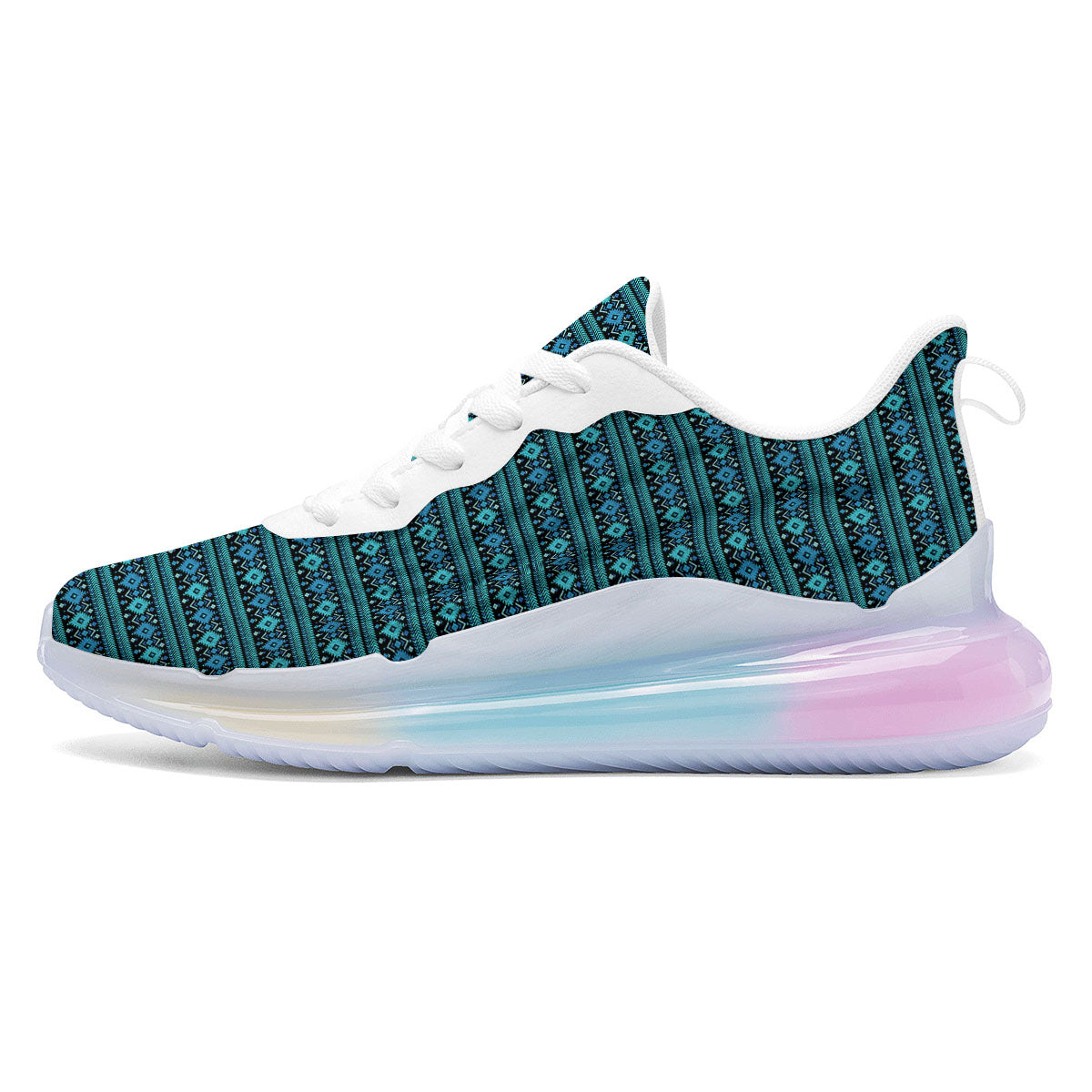 Aztec Tribal Blue Native Print Pattern Running Sneakers-grizzshop