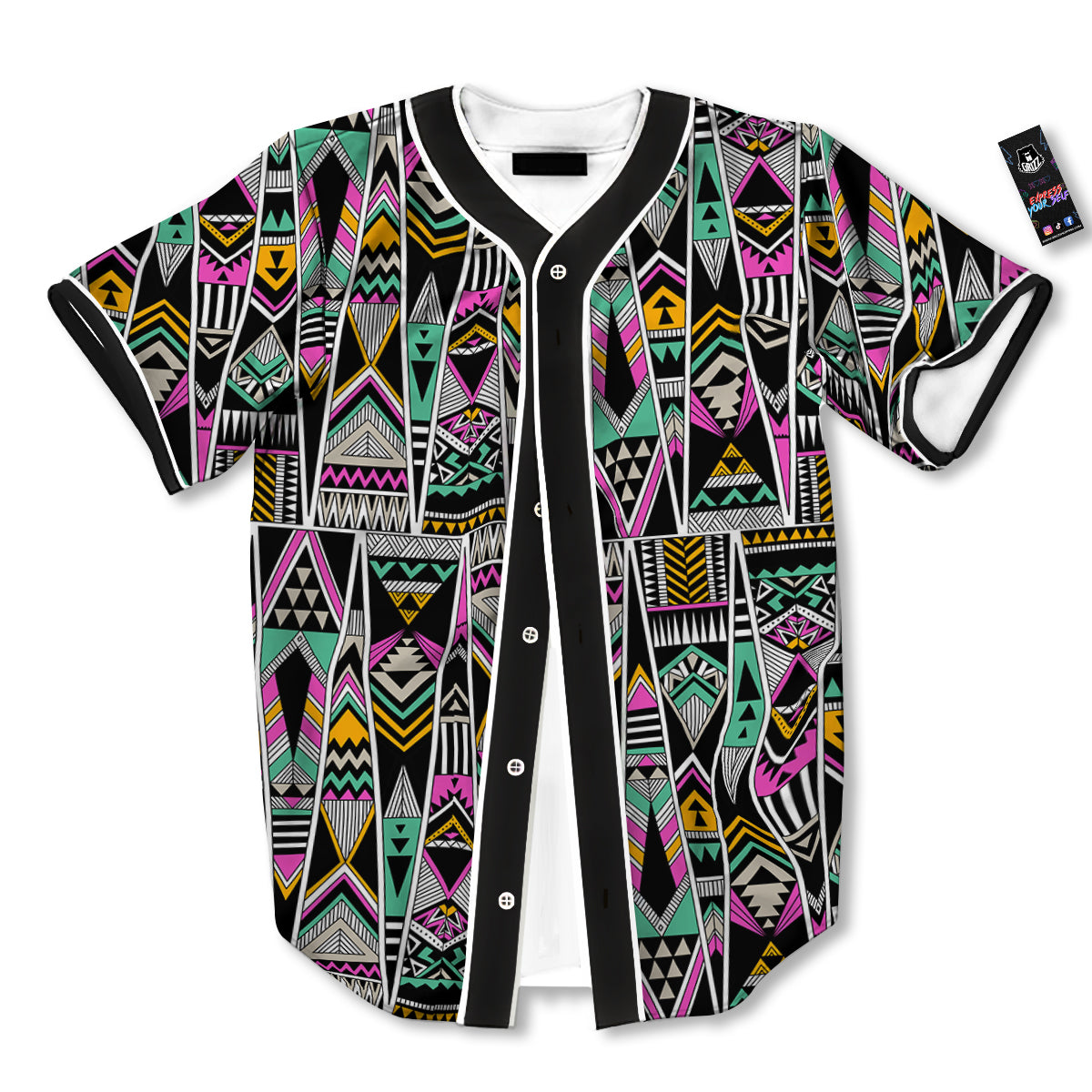Aztec Tribal Vintage Print Pattern Baseball Jersey-grizzshop