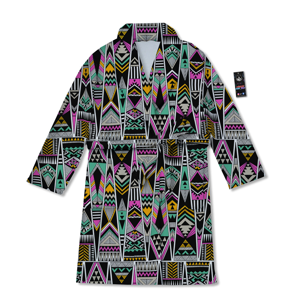 Aztec Tribal Vintage Print Pattern Bathrobe-grizzshop