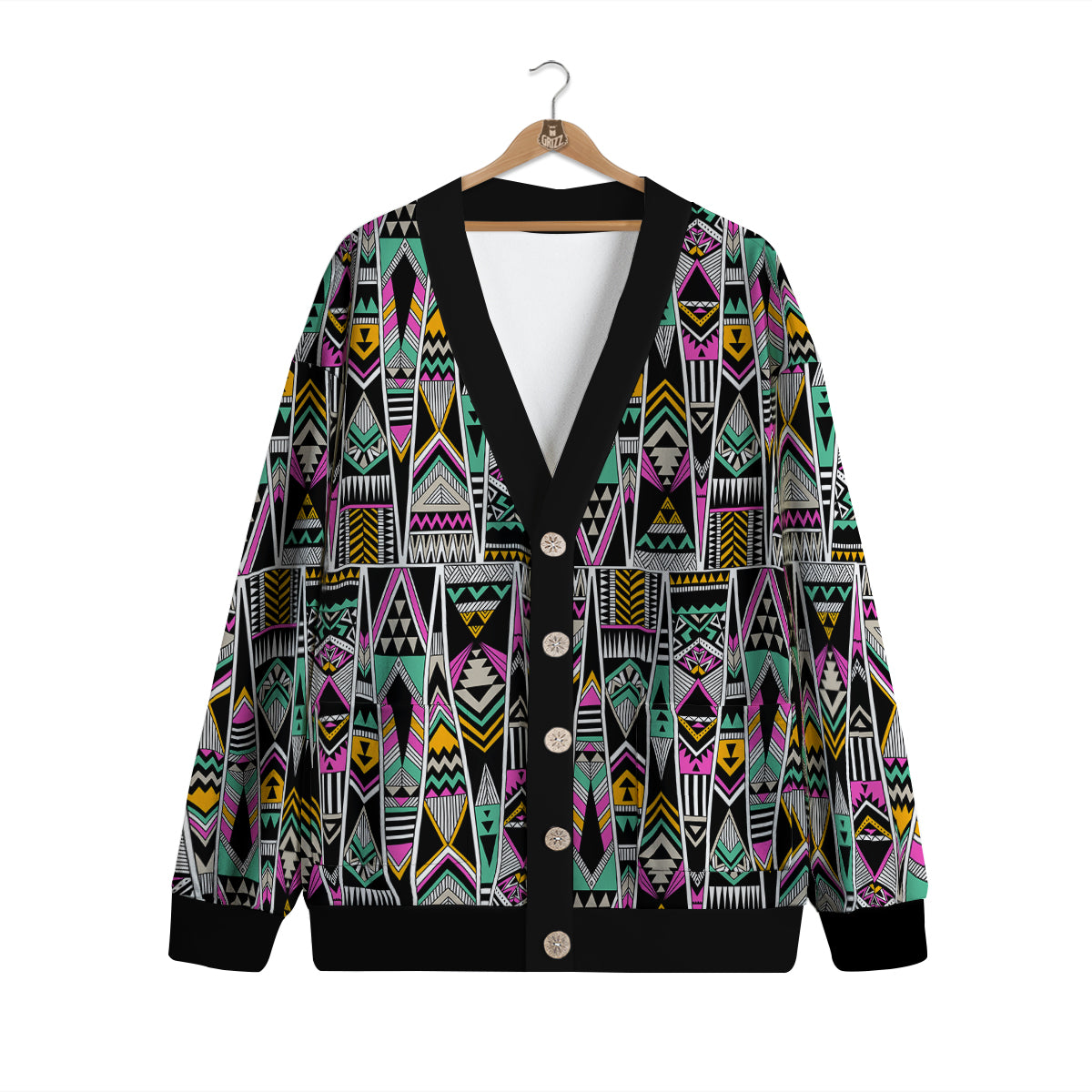 Aztec Tribal Vintage Print Pattern Cardigan-grizzshop
