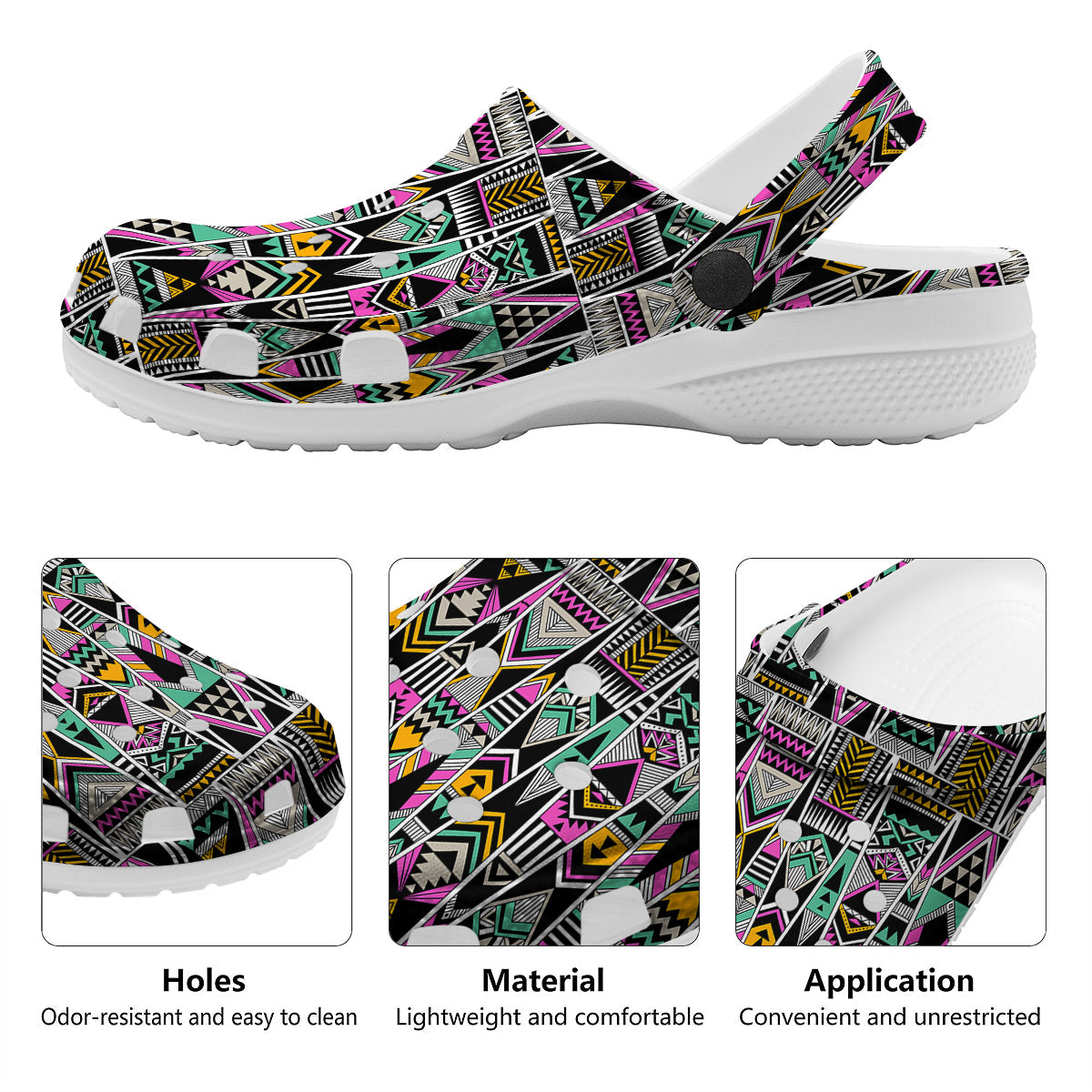 Aztec Tribal Vintage Print Pattern Clog-grizzshop