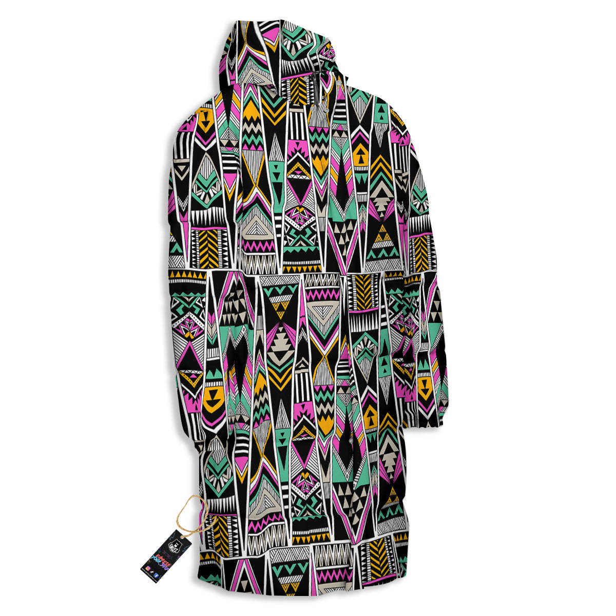 Aztec Tribal Vintage Print Pattern Long Down Jacket-grizzshop