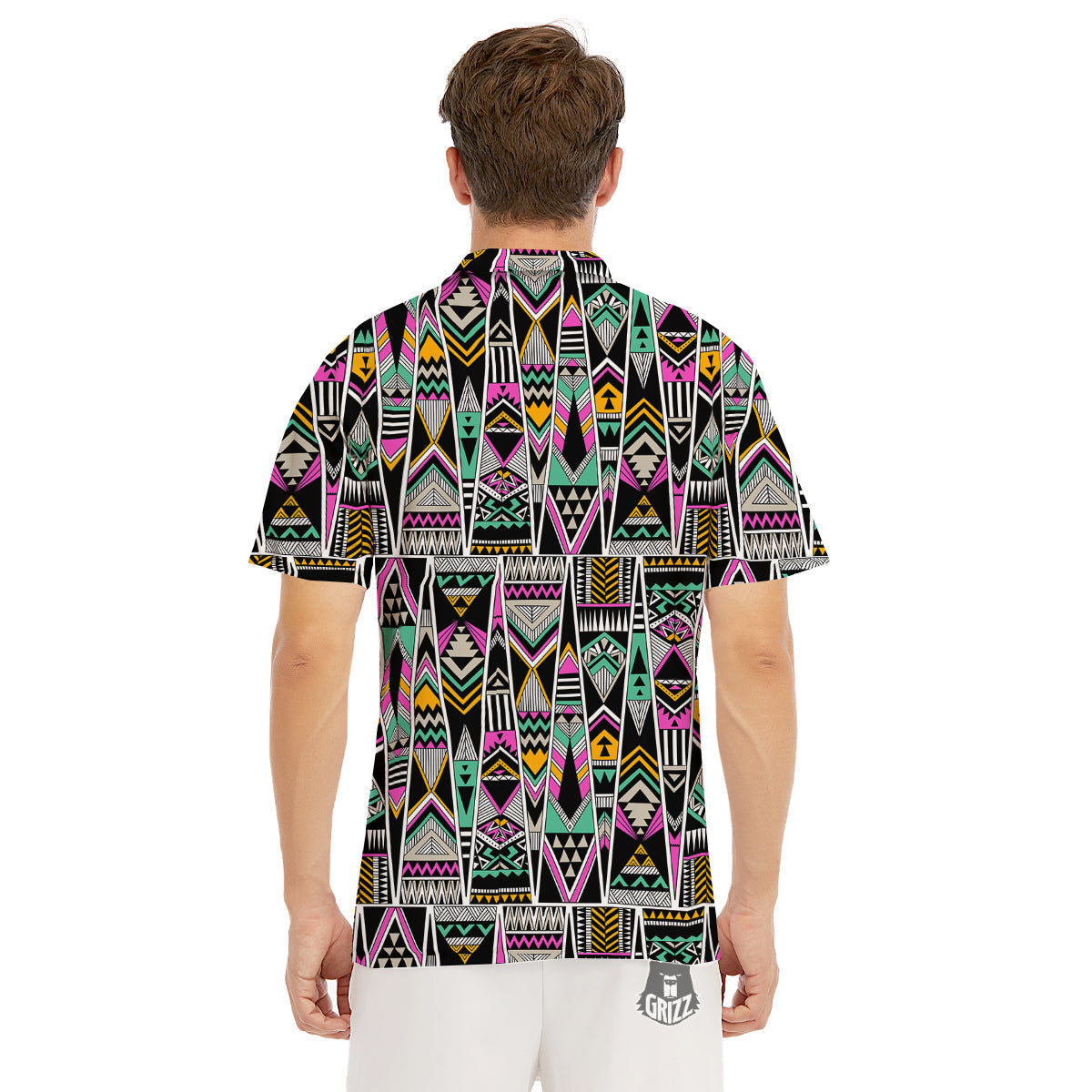 Aztec Tribal Vintage Print Pattern Men's Golf Shirts-grizzshop