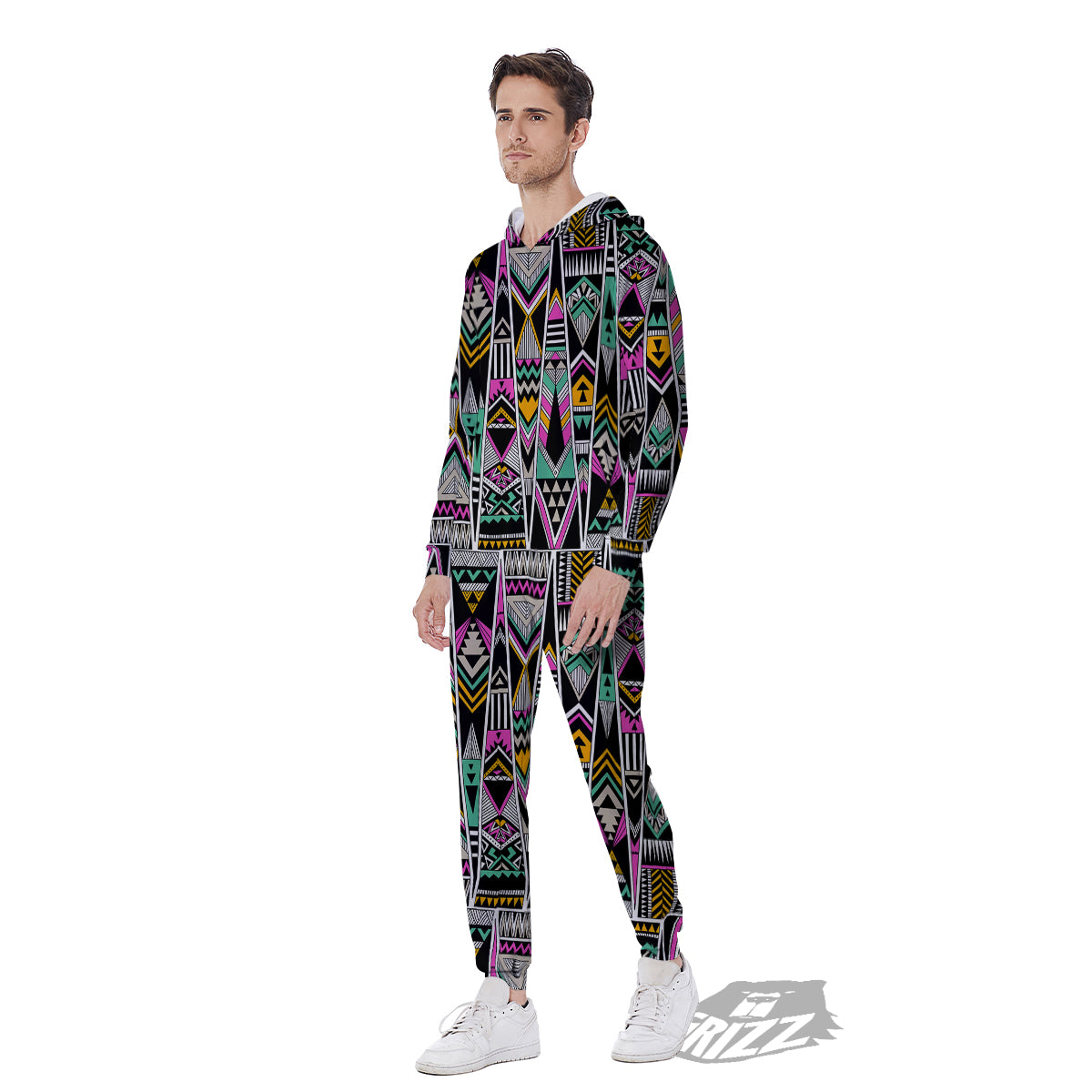 Aztec Tribal Vintage Print Pattern Men's Jumpsuit-grizzshop