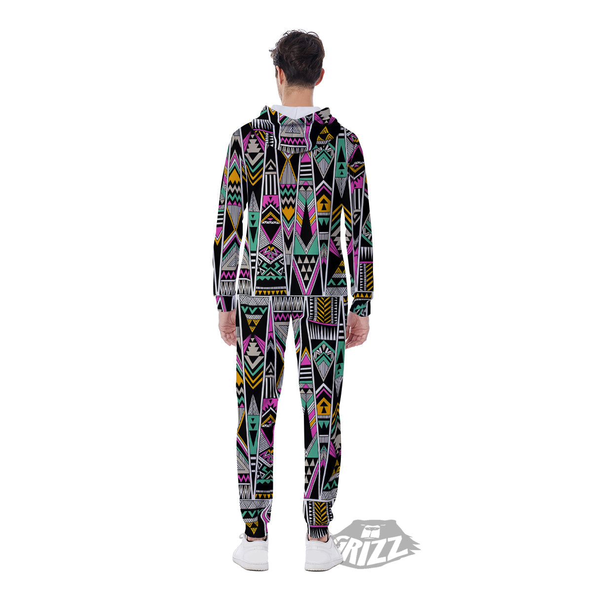 Aztec Tribal Vintage Print Pattern Men's Jumpsuit-grizzshop
