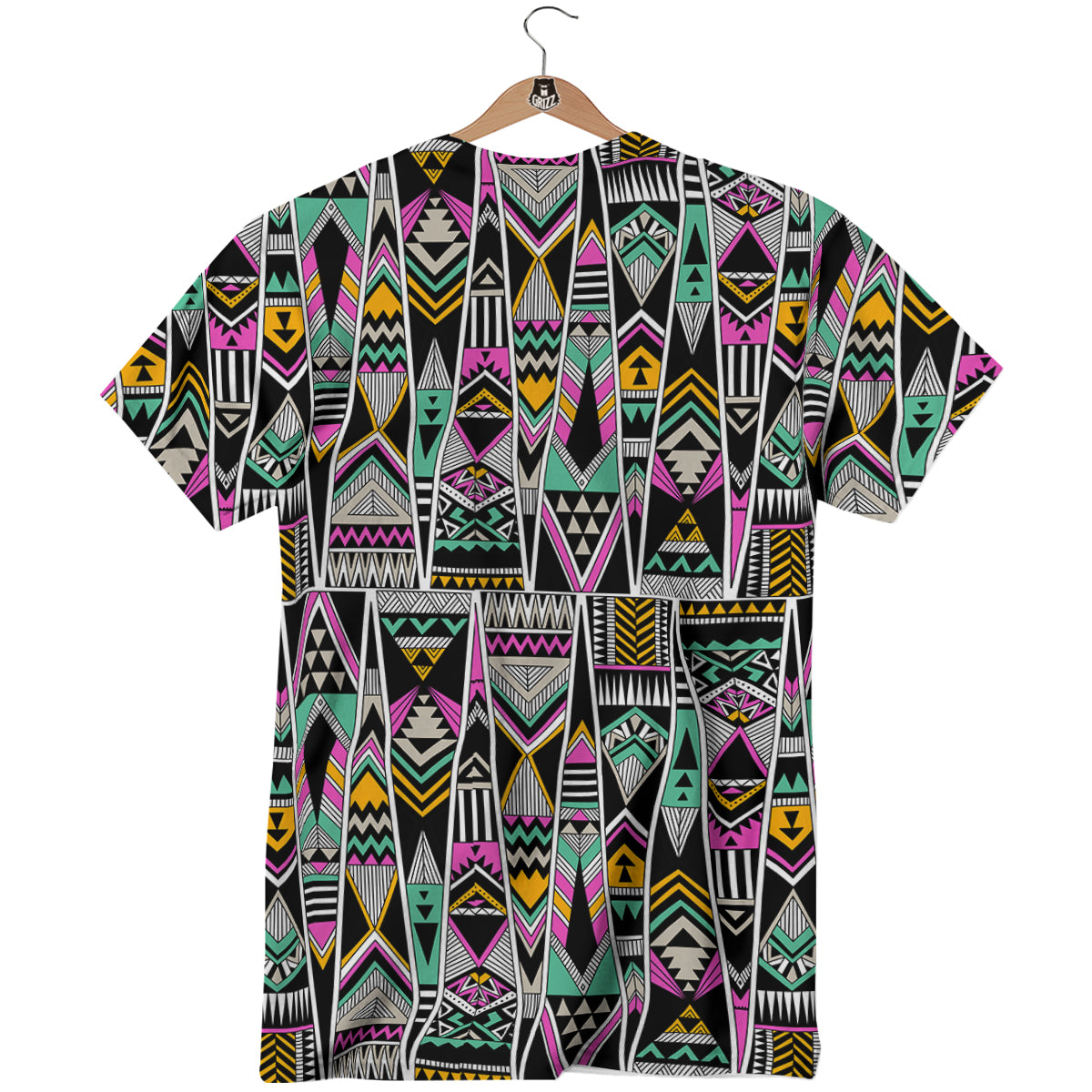 Aztec Tribal Vintage Print Pattern T-Shirt-grizzshop