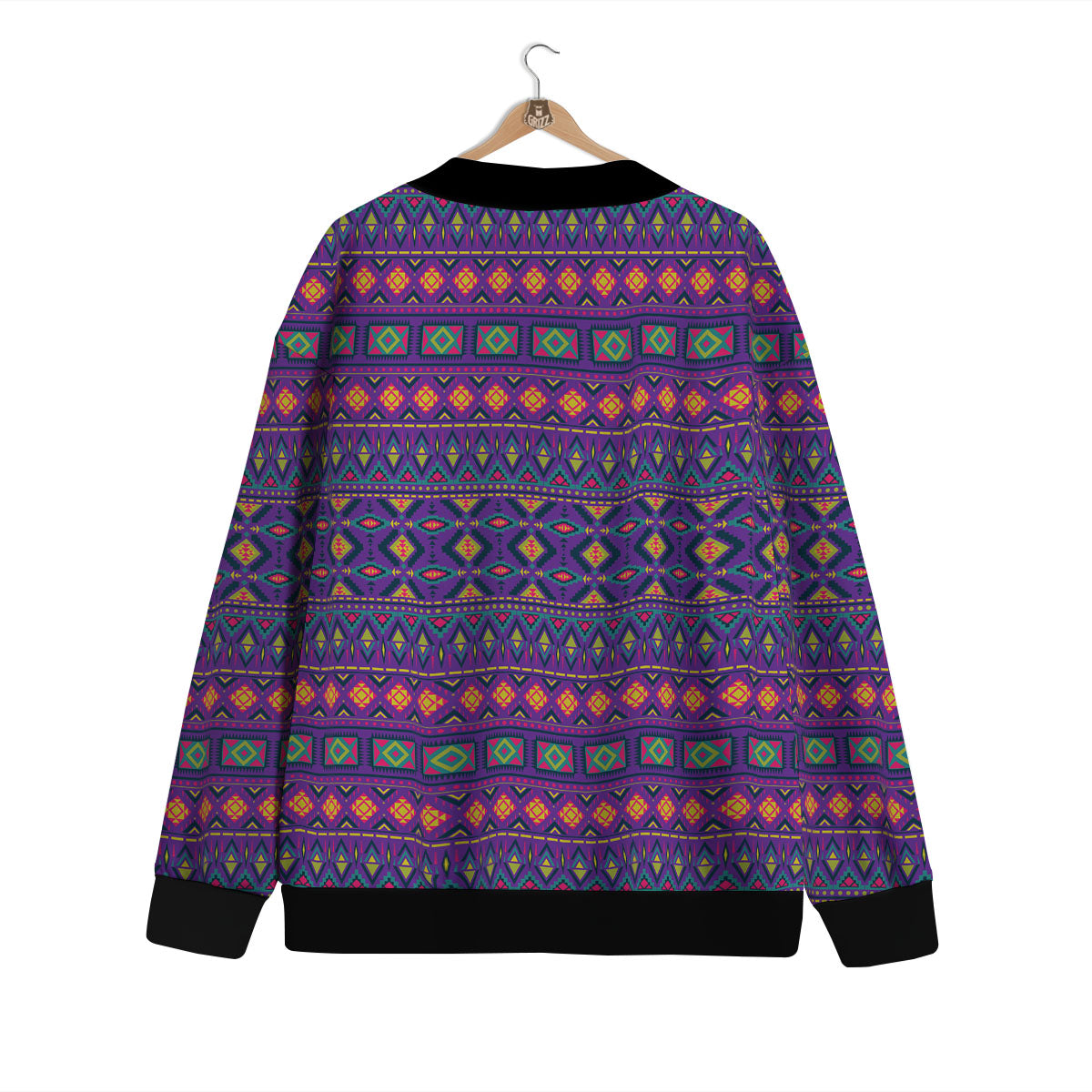 Aztec Trippy Neon Ethnic Print Cardigan-grizzshop