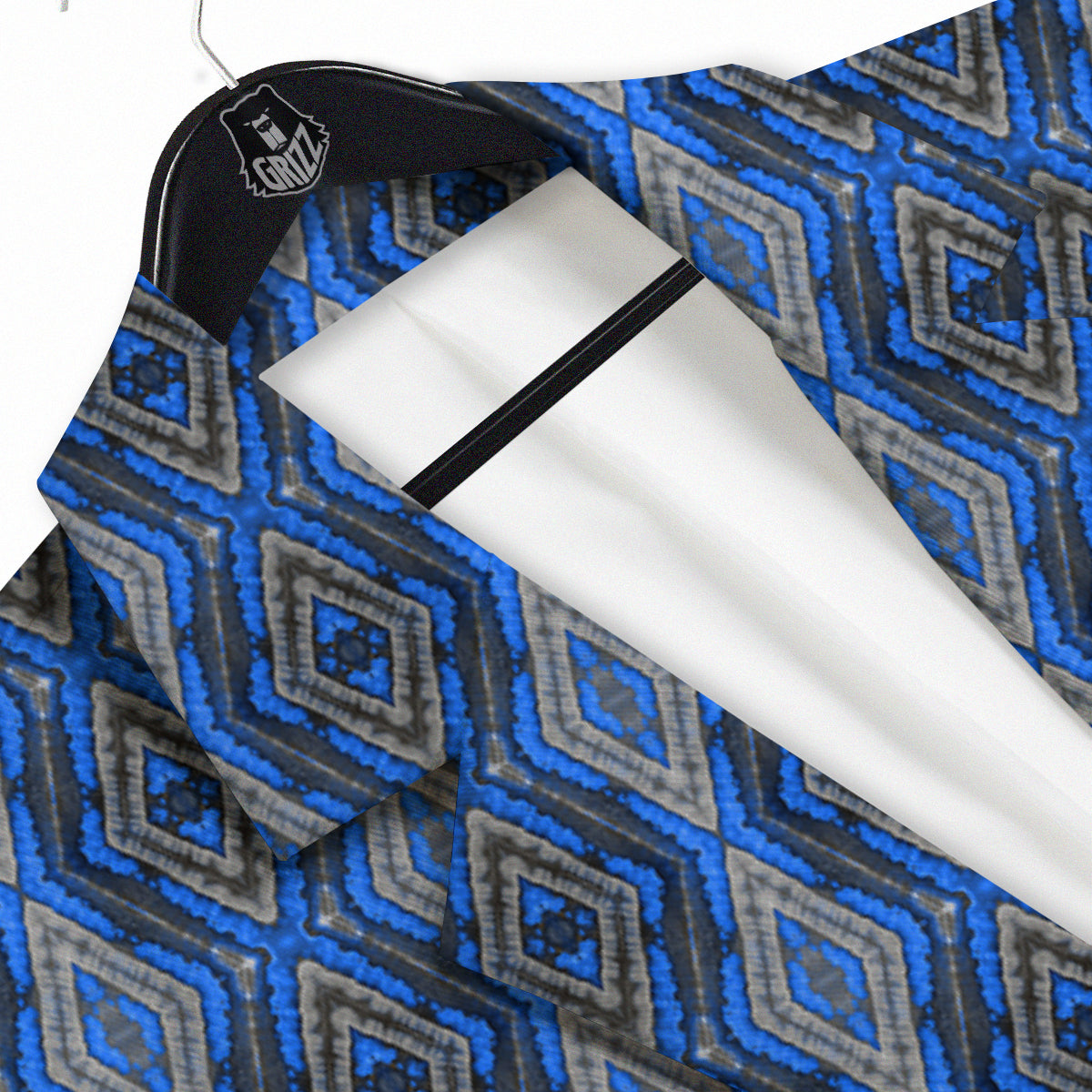 Aztec Trippy Turquoise Ethnic Print Pattern Men's Sport Coat-grizzshop
