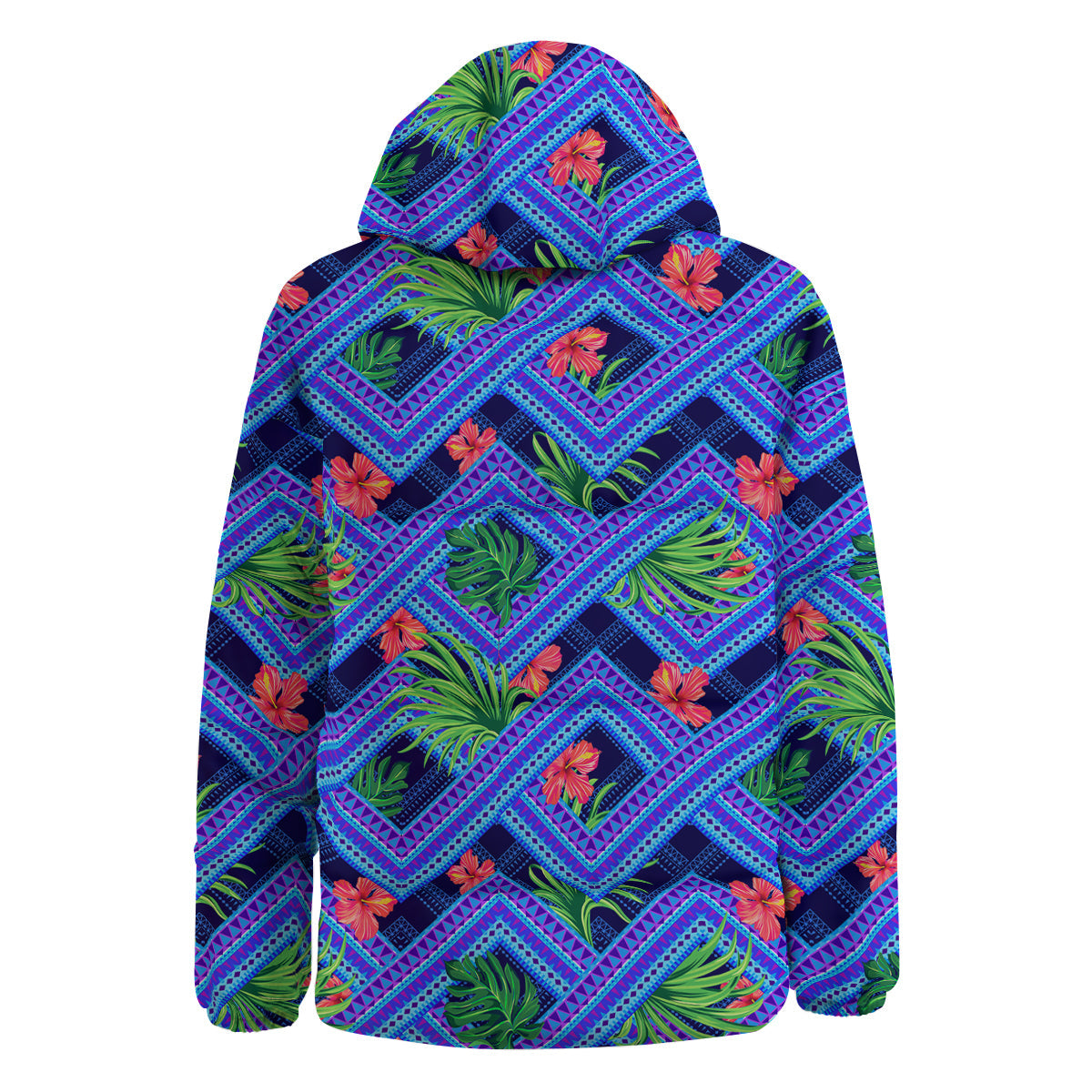 Aztec Tropical Hibiscus Flower Print Pattern Down Jacket-grizzshop
