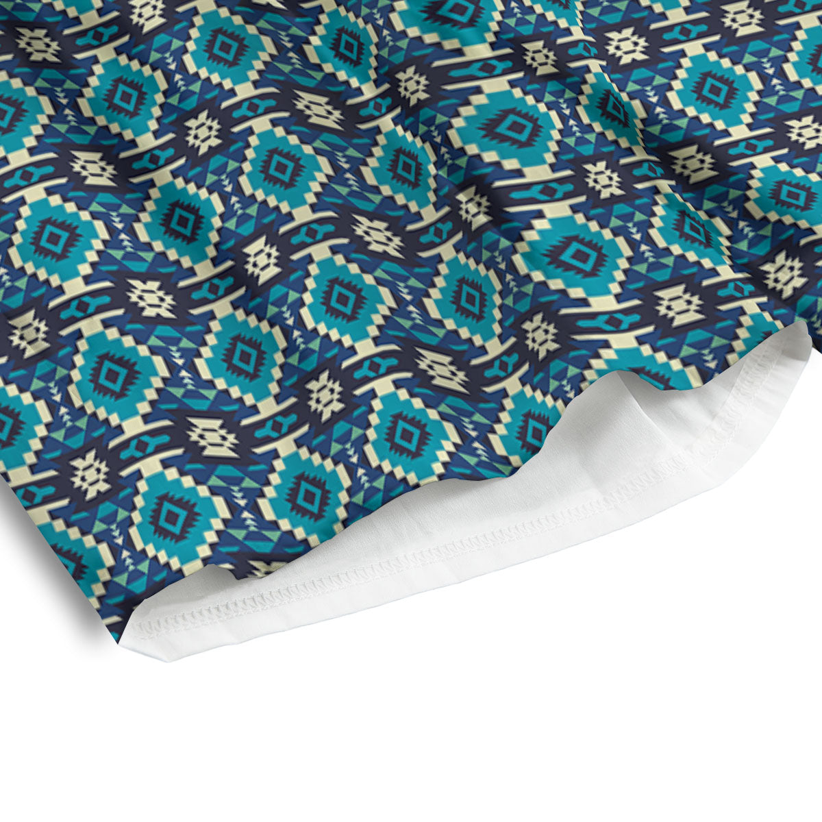 Aztec Turquoise And Blue Print Pattern Men's Athletic Shorts