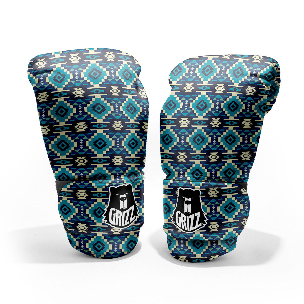 Aztec Turquoise And Blue Print Pattern Pro Boxing Glove