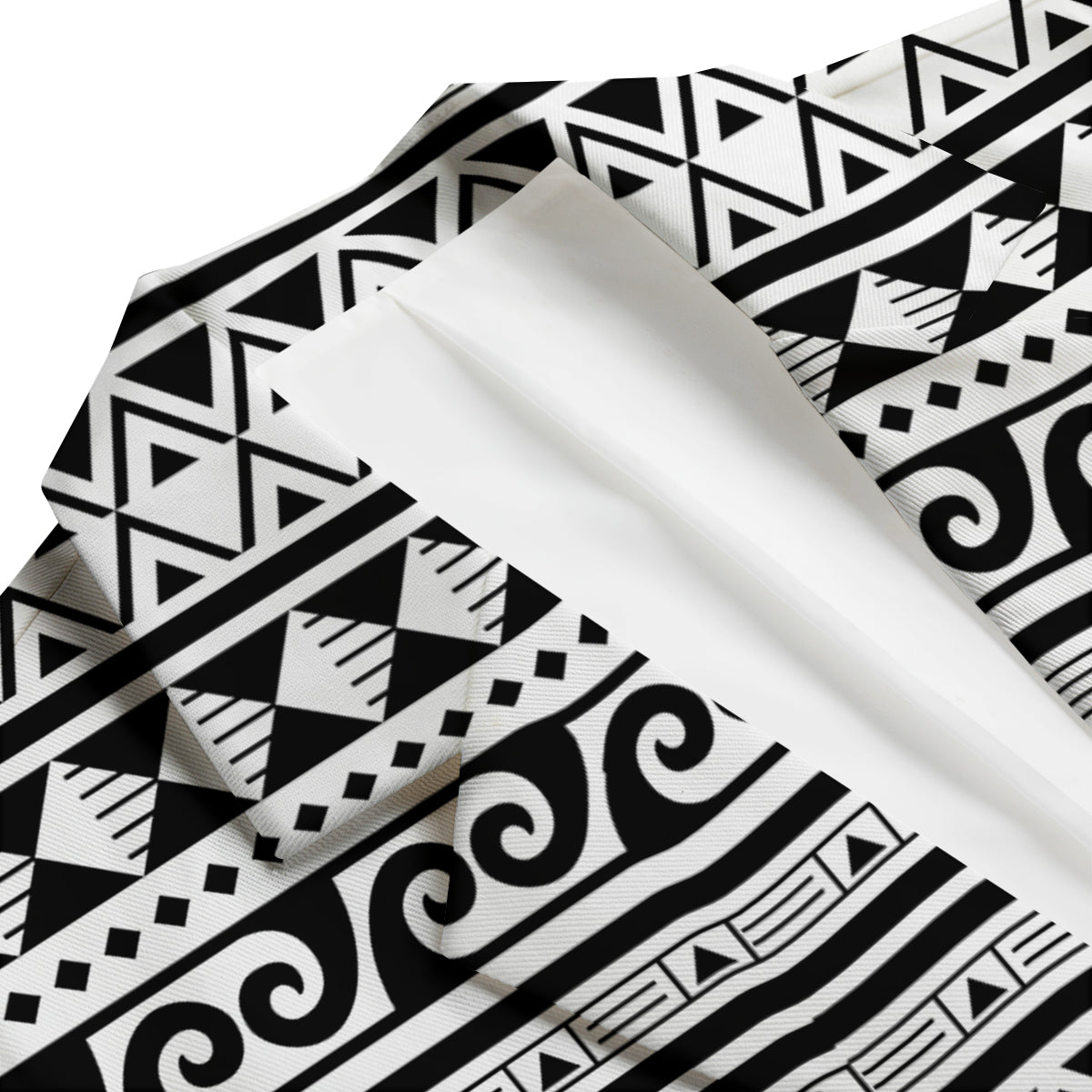 Aztec White And Black Print Pattern Men's Blazer-grizzshop