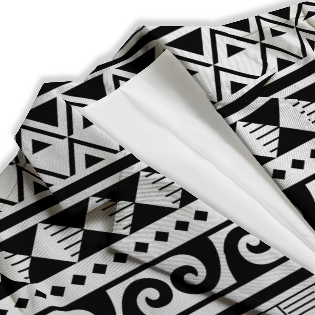 Aztec White And Black Print Pattern Women's Blazer-grizzshop