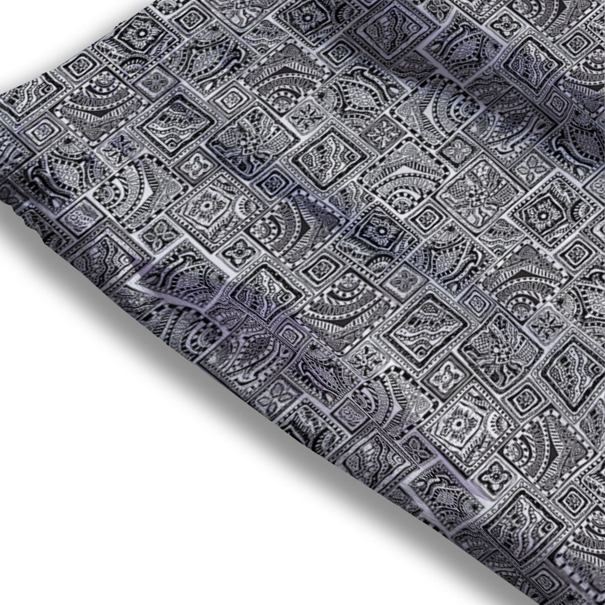 Aztec White And Grey Print Pattern Mesh Shorts