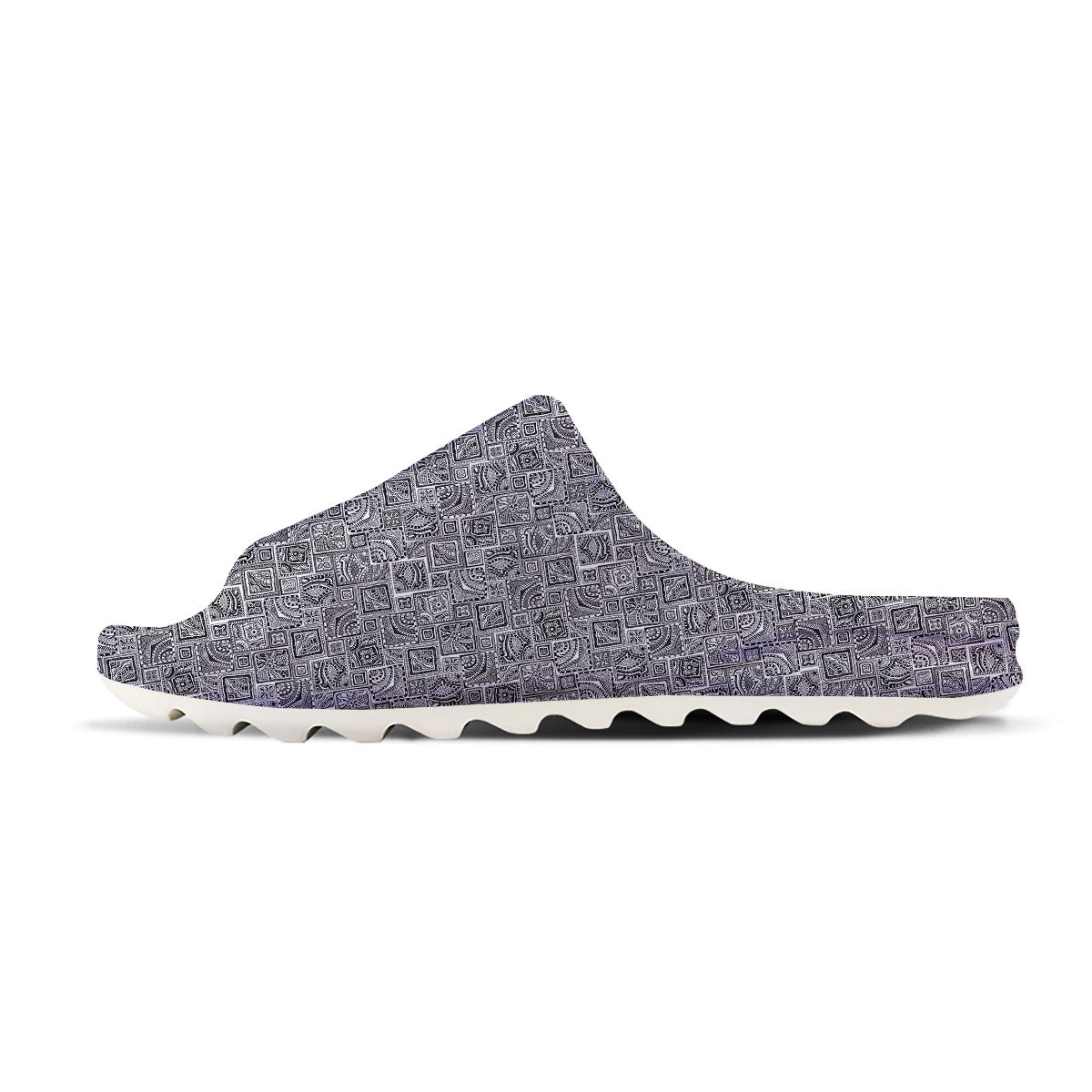 Aztec White And Grey Print Pattern Sandals-grizzshop