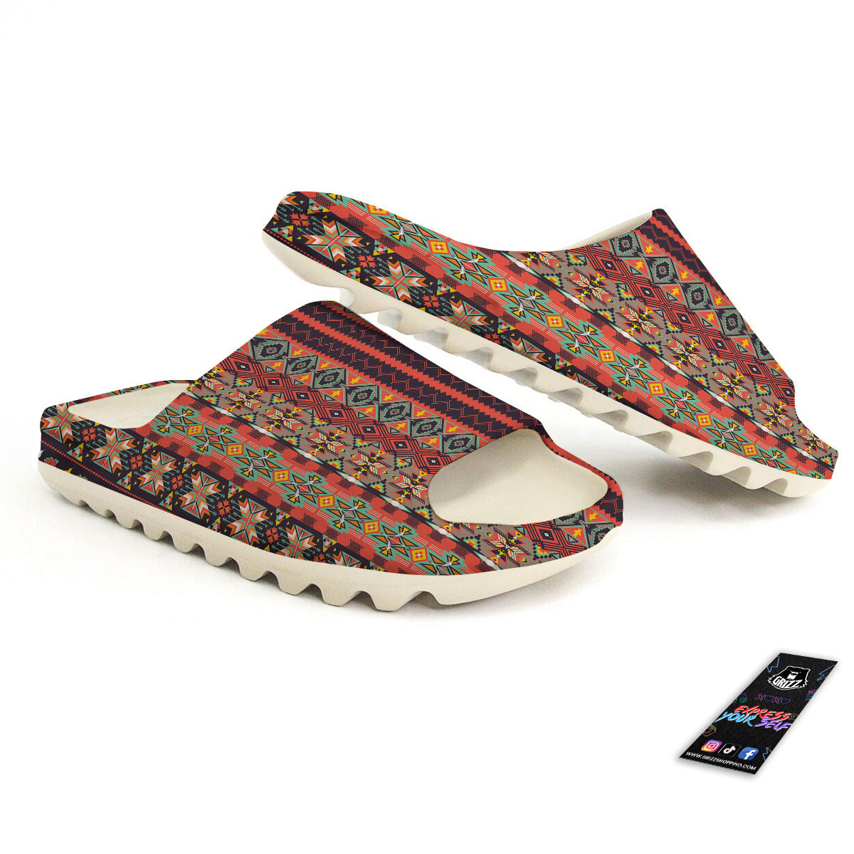 Aztec Native Tribal Print Pattern Sandals-grizzshop