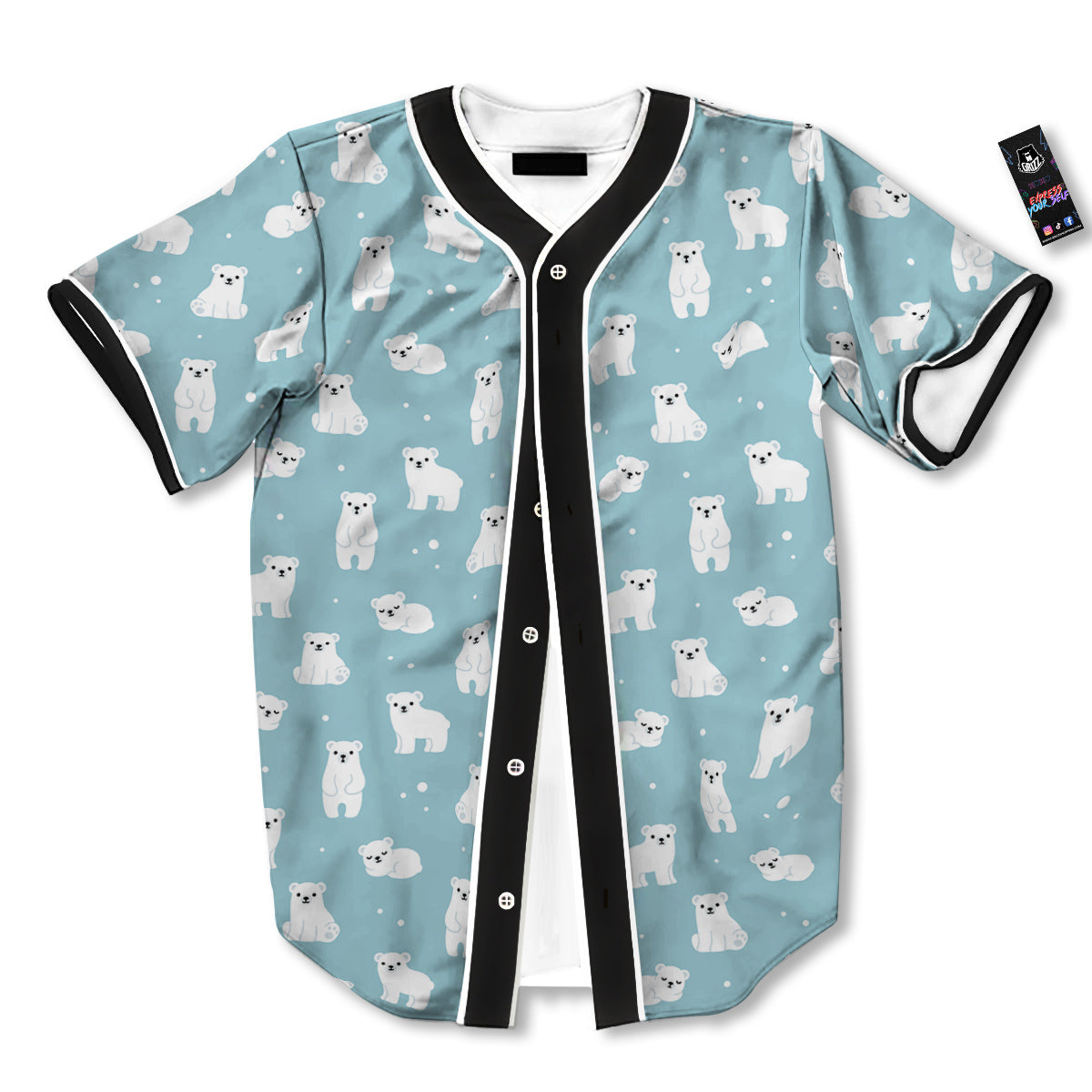 Baby Bear Cartoon Cute Print Pattern Baseball Jersey-grizzshop