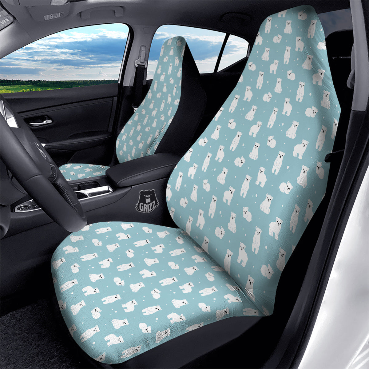 Baby Bear Cartoon Cute Print Pattern Car Seat Covers-grizzshop