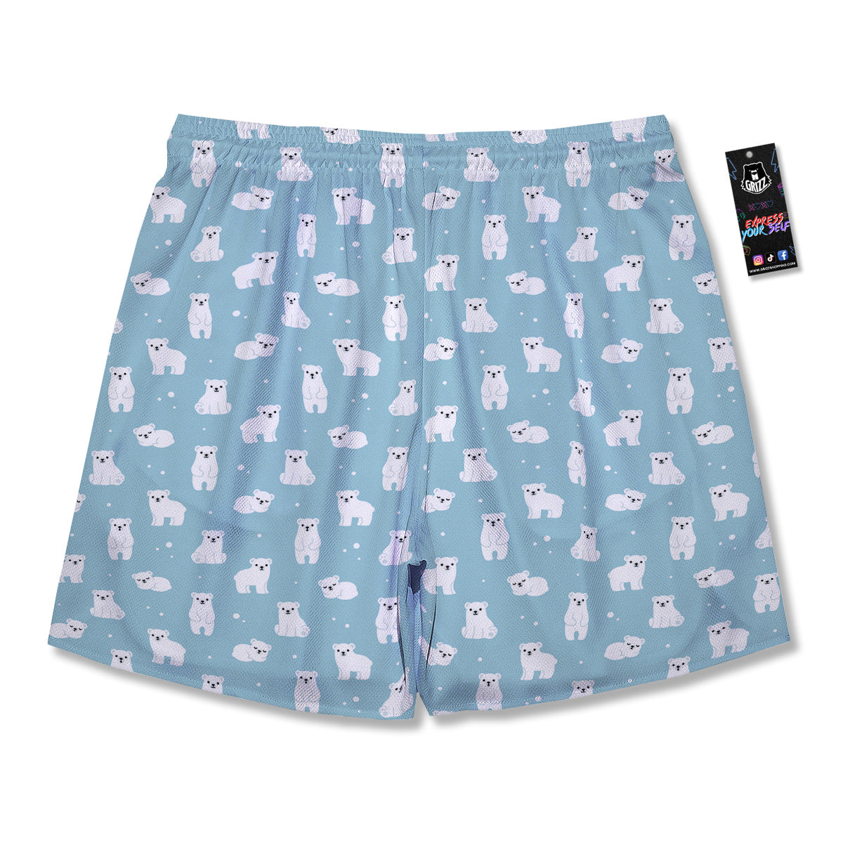 Baby Bear Cartoon Cute Print Pattern Men's Running Shorts-grizzshop