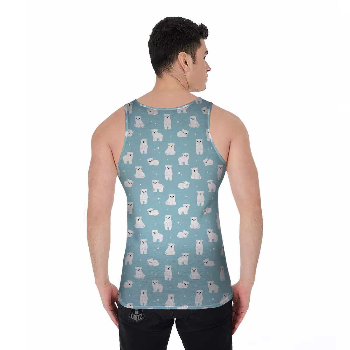 Baby Bear Cartoon Cute Print Pattern Men's Tank Top-grizzshop